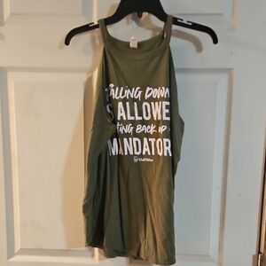#CLUBFITWEAR FALLING DOWN MOTIVATIONAL ROCKSTAR TANK: GREEN: GOOD CONDITION: XL